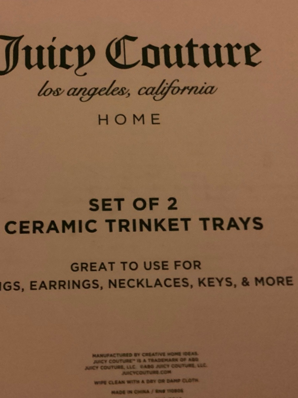 Juicy Couture 2 Ceramic Heart and Round Trinket Trays - Picture 7 of 9